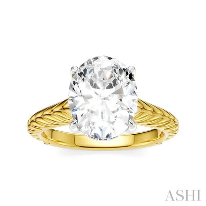 Oval Shape Semi-Mount Diamond Engagement Ring