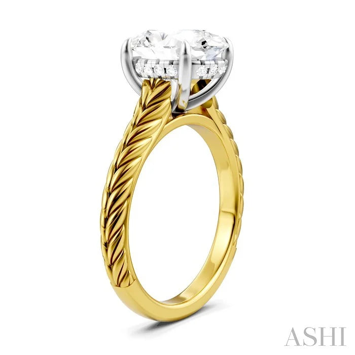 Oval Shape Semi-Mount Diamond Engagement Ring