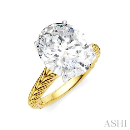 Oval Shape Semi-Mount Diamond Engagement Ring