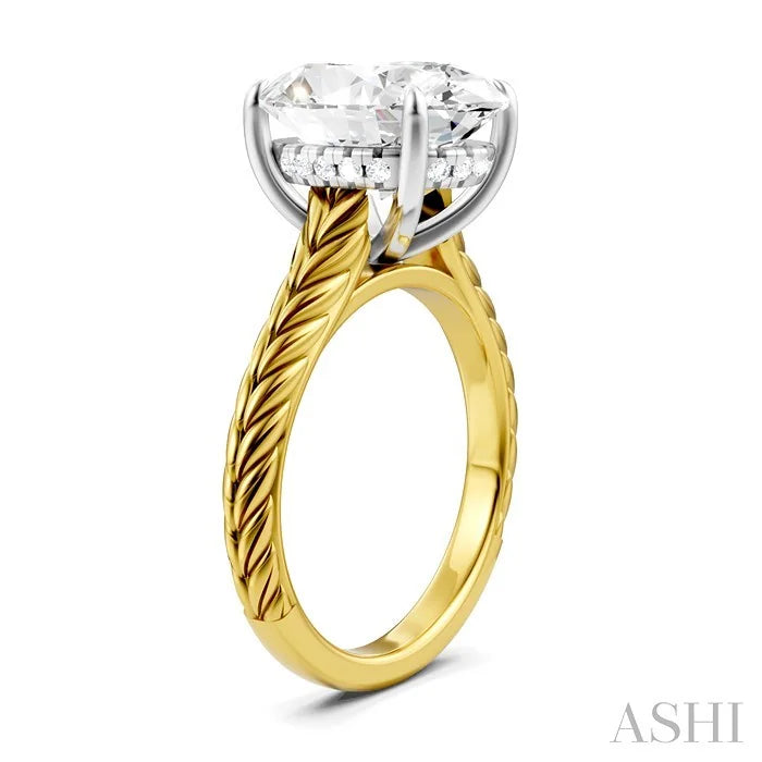 Oval Shape Semi-Mount Diamond Engagement Ring