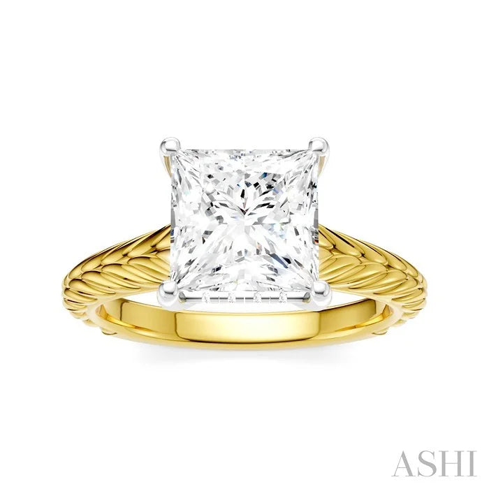 Princess Shape Semi-Mount Diamond Engagement Ring