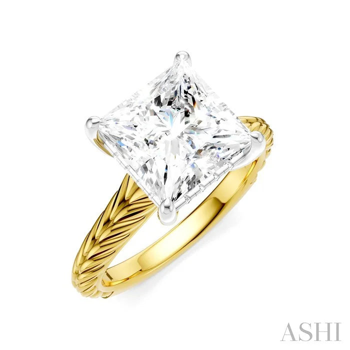 Princess Shape Semi-Mount Diamond Engagement Ring