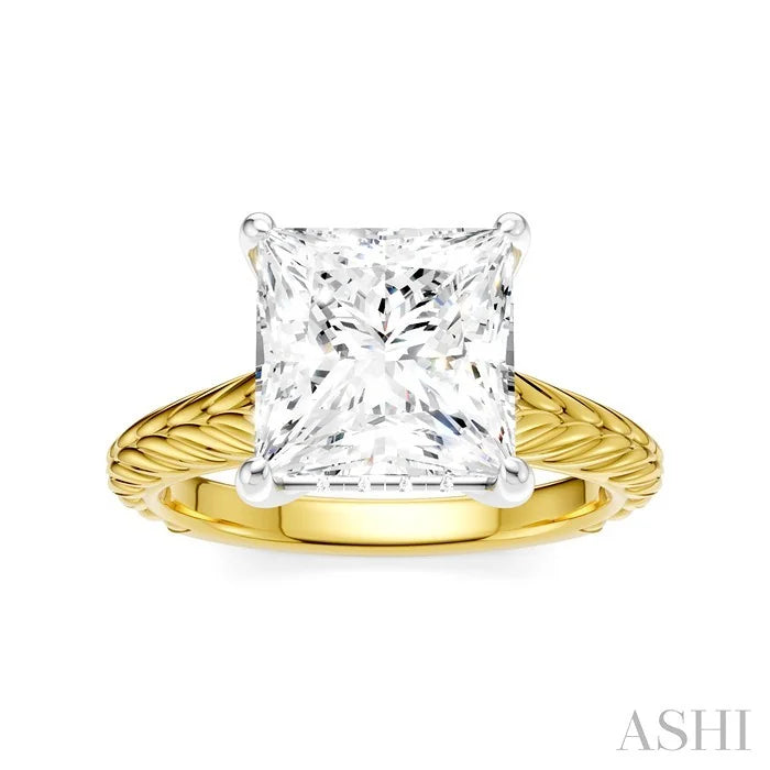 Princess Shape Semi-Mount Diamond Engagement Ring