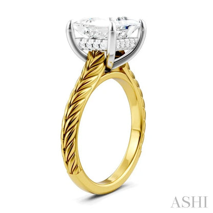 Princess Shape Semi-Mount Diamond Engagement Ring