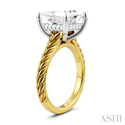 Princess Shape Semi-Mount Diamond Engagement Ring