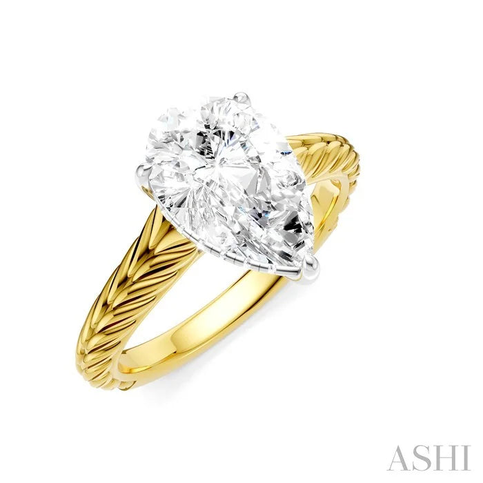 Pear Shape Semi-Mount Diamond Engagement Ring
