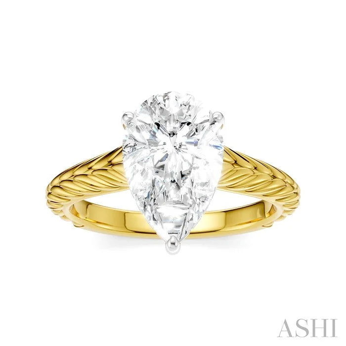 Pear Shape Semi-Mount Diamond Engagement Ring