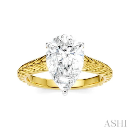 Pear Shape Semi-Mount Diamond Engagement Ring