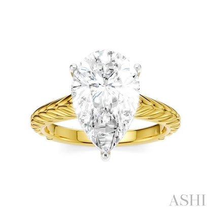 Pear Shape Semi-Mount Diamond Engagement Ring