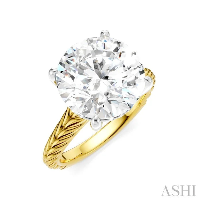 Round Shape Semi-Mount Diamond Engagement Ring