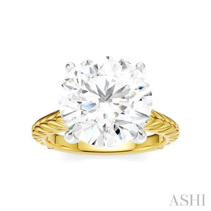 Round Shape Semi-Mount Diamond Engagement Ring