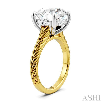 Round Shape Semi-Mount Diamond Engagement Ring