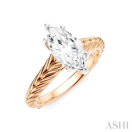 Marquise Shape Semi-Mount Diamond Engagement Ring