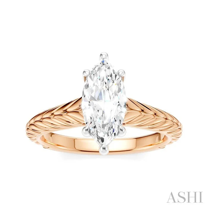 Marquise Shape Semi-Mount Diamond Engagement Ring
