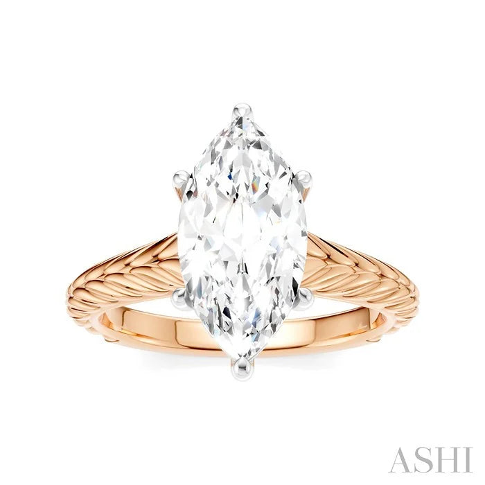 Marquise Shape Semi-Mount Diamond Engagement Ring