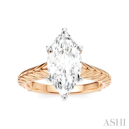 Marquise Shape Semi-Mount Diamond Engagement Ring