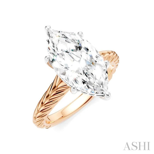 Marquise Shape Semi-Mount Diamond Engagement Ring