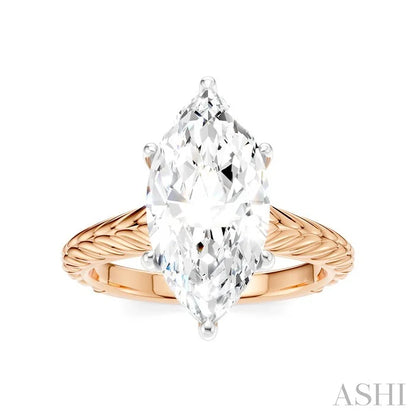 Marquise Shape Semi-Mount Diamond Engagement Ring