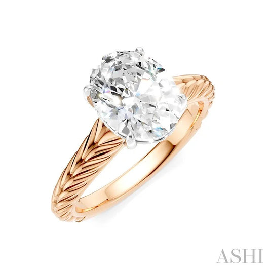 Oval Shape Semi-Mount Diamond Engagement Ring