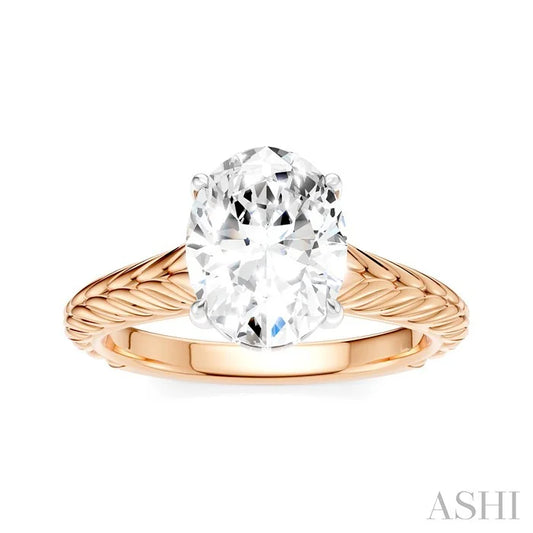 Oval Shape Semi-Mount Diamond Engagement Ring