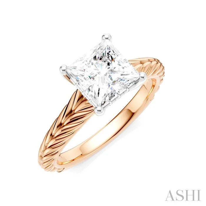 Princess Shape Semi-Mount Diamond Engagement Ring