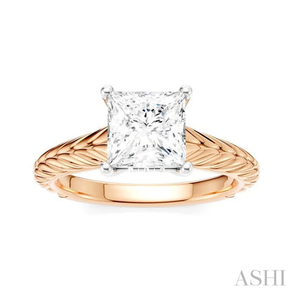 Princess Shape Semi-Mount Diamond Engagement Ring