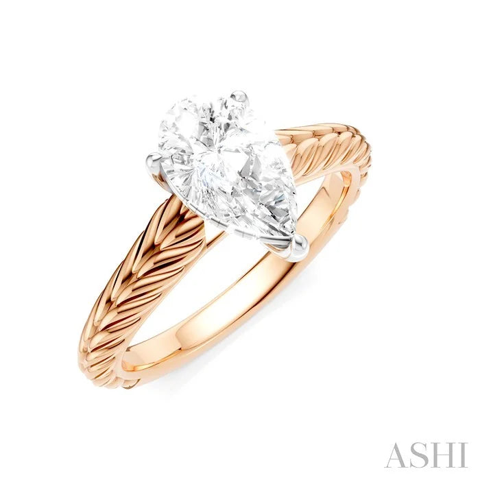 Pear Shape Semi-Mount Diamond Engagement Ring