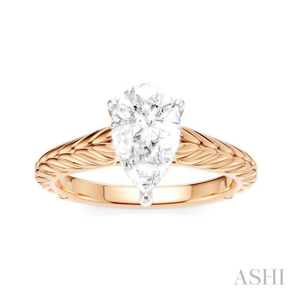 Pear Shape Semi-Mount Diamond Engagement Ring