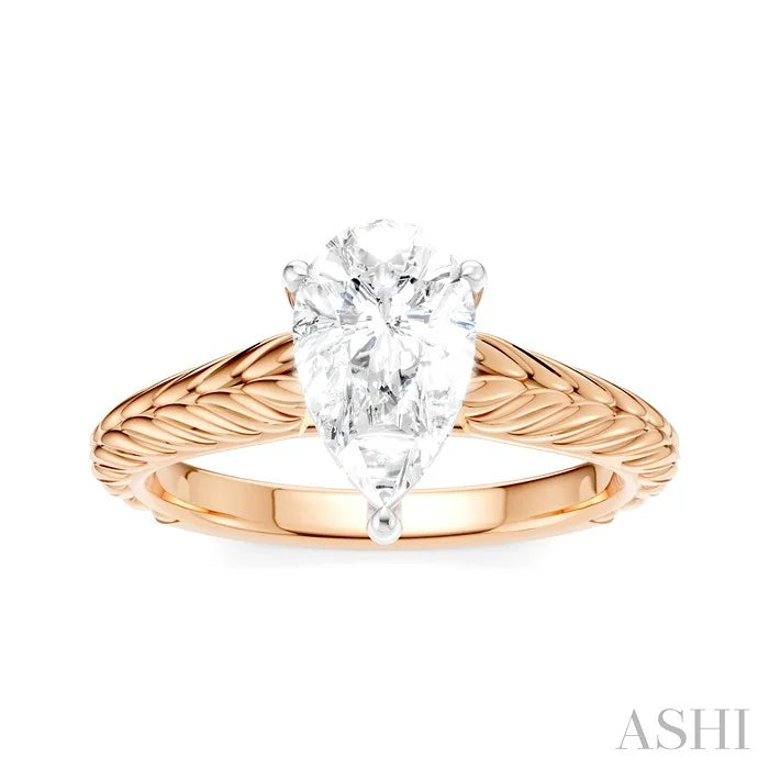 Pear Shape Semi-Mount Diamond Engagement Ring