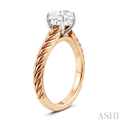 Round Shape Semi-Mount Diamond Engagement Ring