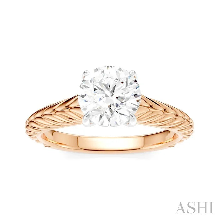 Round Shape Semi-Mount Diamond Engagement Ring