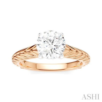 Round Shape Semi-Mount Diamond Engagement Ring