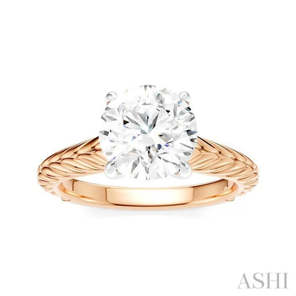 Round Shape Semi-Mount Diamond Engagement Ring