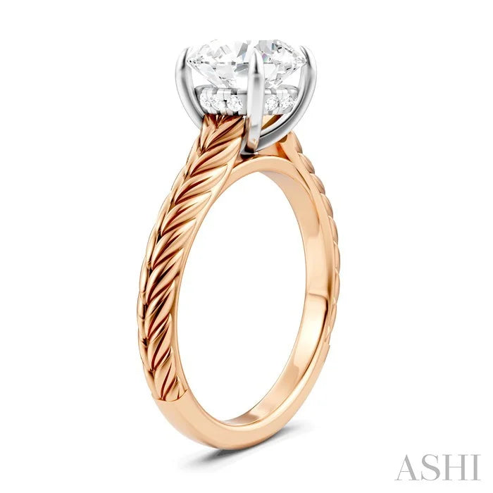 Round Shape Semi-Mount Diamond Engagement Ring