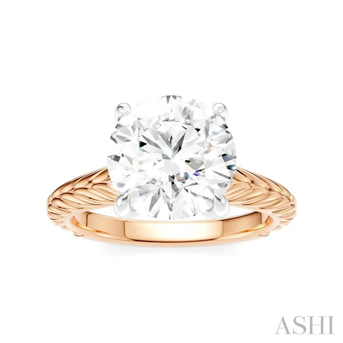 Round Shape Semi-Mount Diamond Engagement Ring