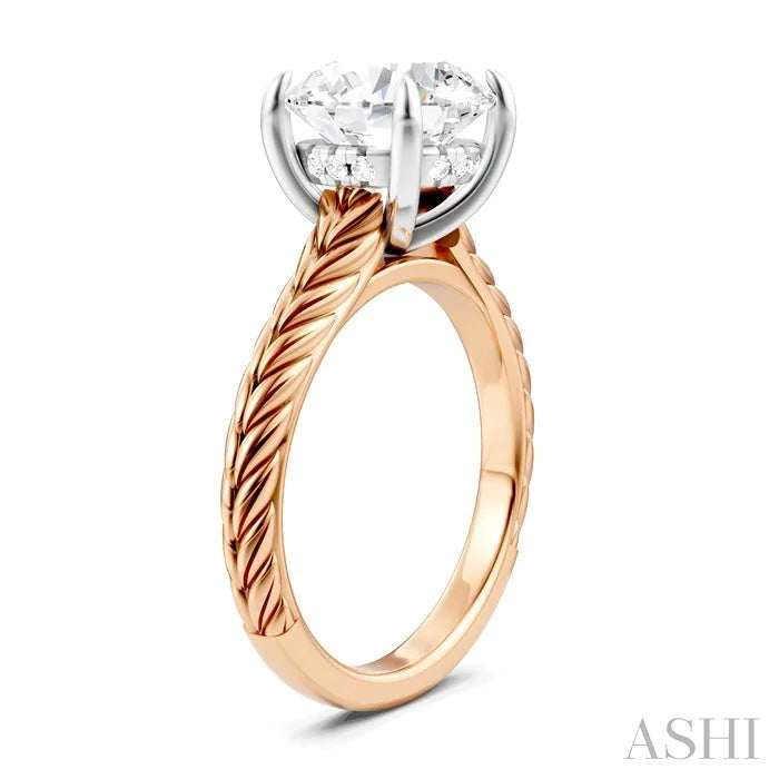 Round Shape Semi-Mount Diamond Engagement Ring