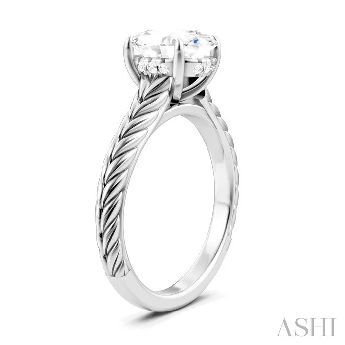 Oval Shape Semi-Mount Diamond Engagement Ring