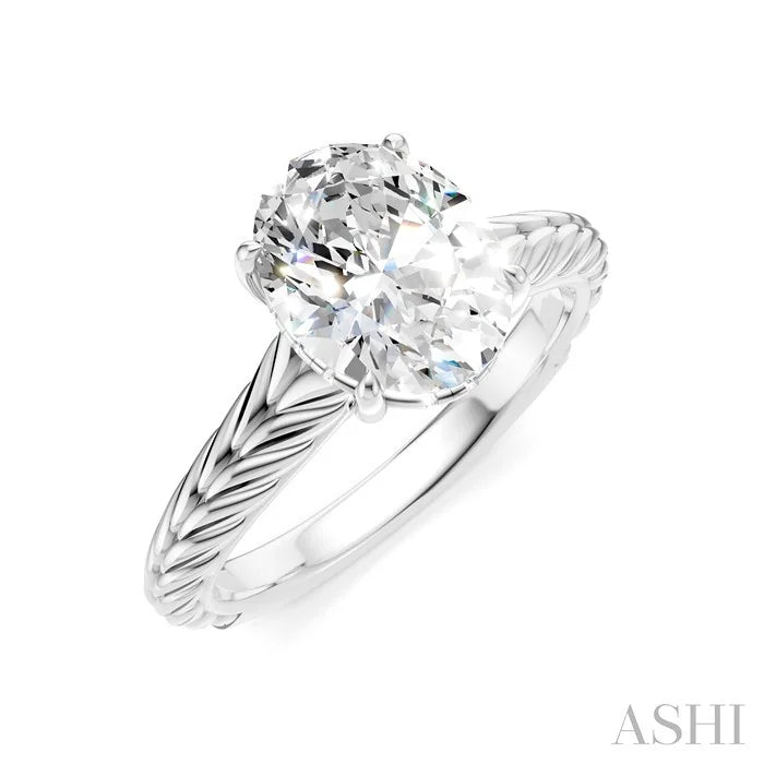 Oval Shape Semi-Mount Diamond Engagement Ring