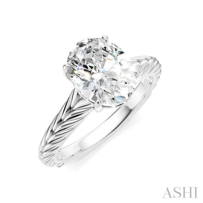 Oval Shape Semi-Mount Diamond Engagement Ring
