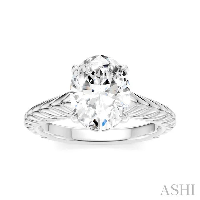 Oval Shape Semi-Mount Diamond Engagement Ring