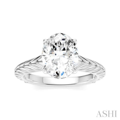 Oval Shape Semi-Mount Diamond Engagement Ring
