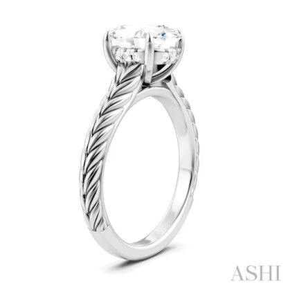 Oval Shape Semi-Mount Diamond Engagement Ring