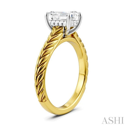 Emerald Shape Semi-Mount Diamond Engagement Ring