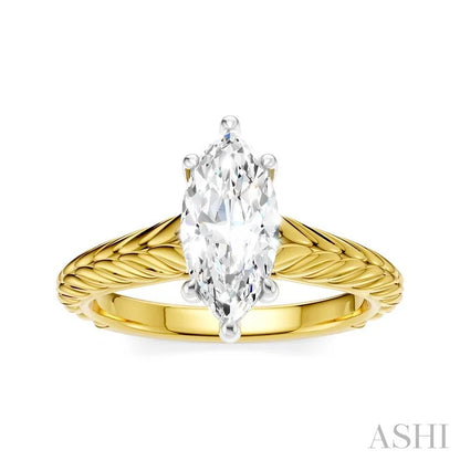 Marquise Shape Semi-Mount Diamond Engagement Ring