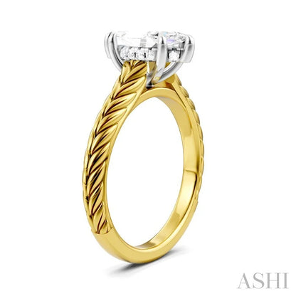 Marquise Shape Semi-Mount Diamond Engagement Ring