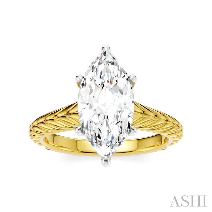 Marquise Shape Semi-Mount Diamond Engagement Ring