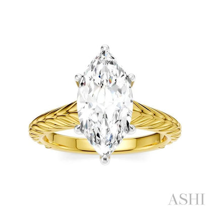 Marquise Shape Semi-Mount Diamond Engagement Ring