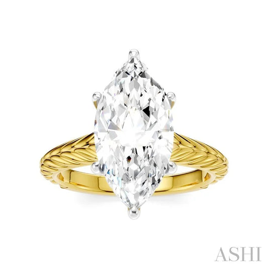 Marquise Shape Semi-Mount Diamond Engagement Ring