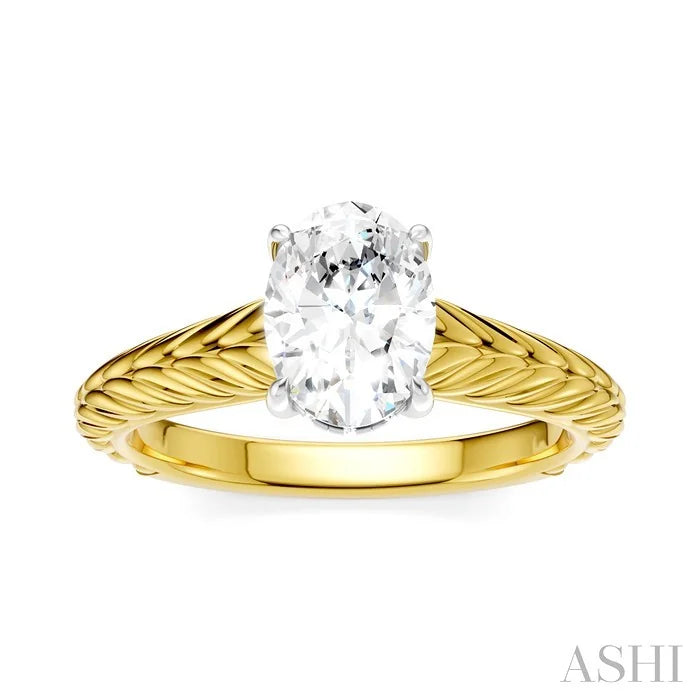 Oval Shape Semi-Mount Diamond Engagement Ring