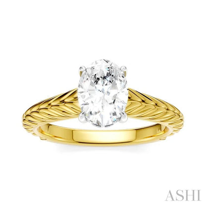 Oval Shape Semi-Mount Diamond Engagement Ring